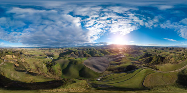 Vista aerea a 360 gradi delle colline di Terricciola